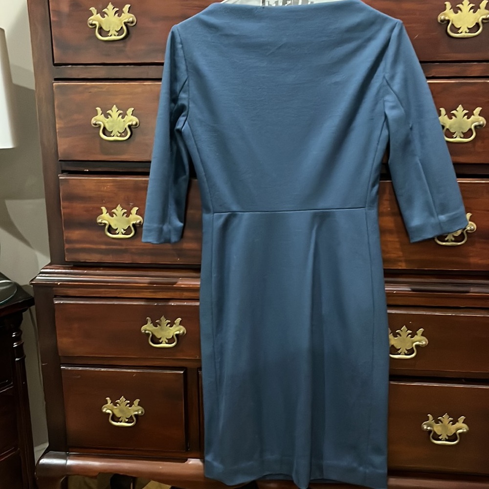 Simplistic Beautiful Blue Wool Elastase Boatneck … - image 2